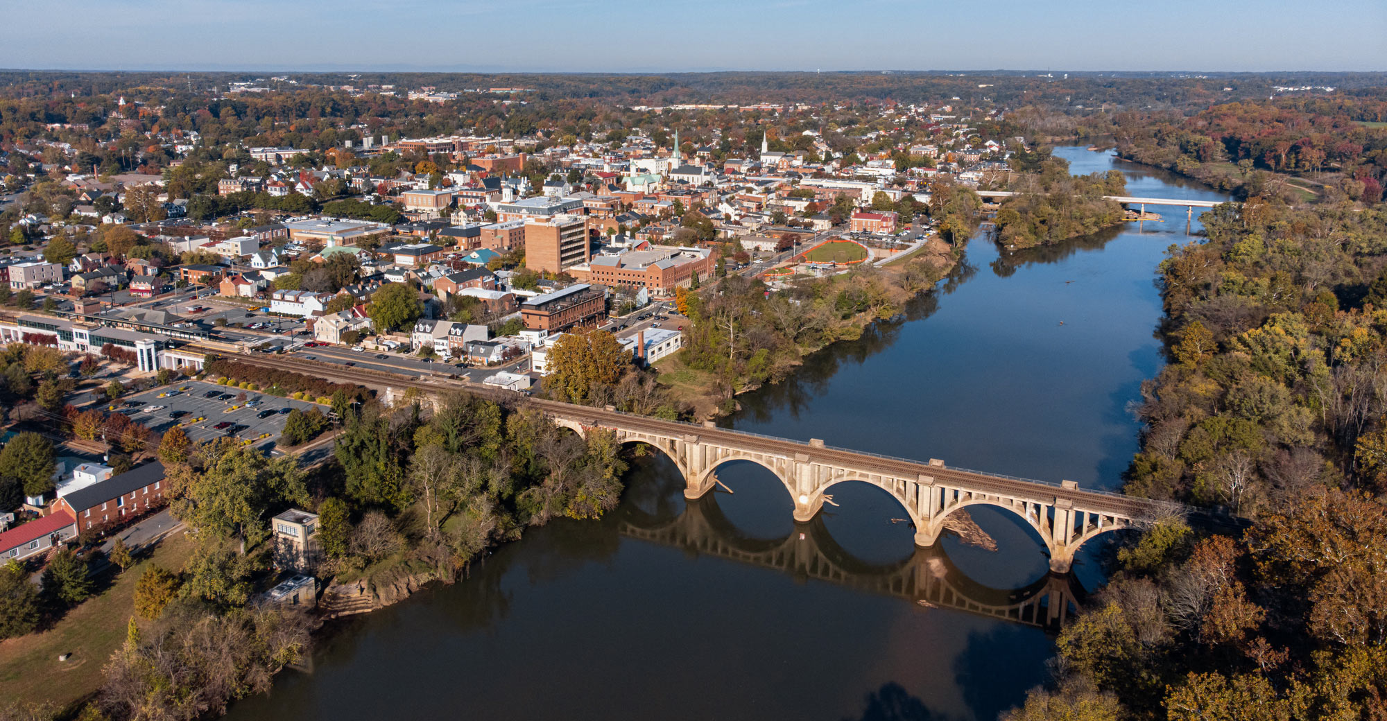 Aerial view of Stafford and Fredericksburg, Virginia